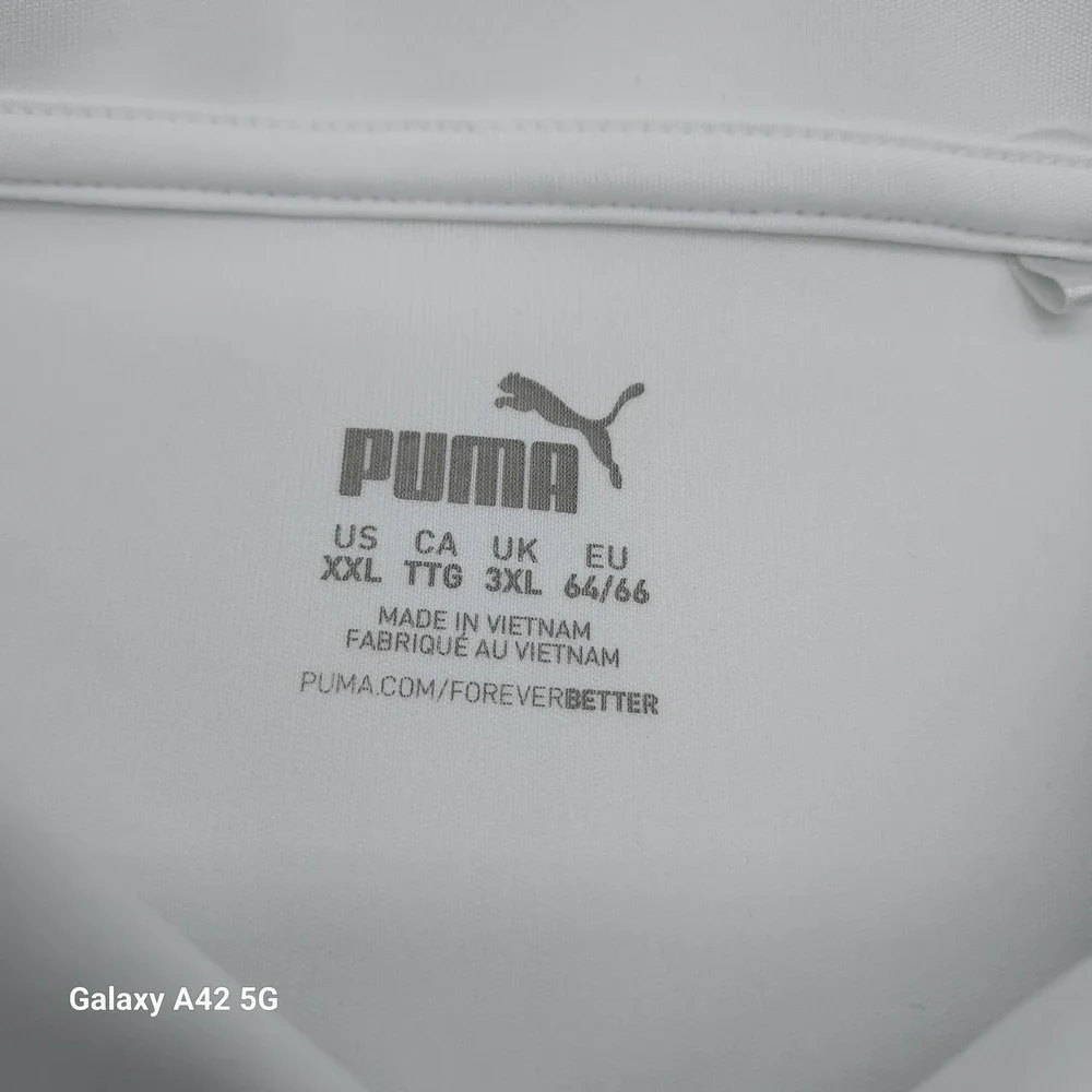 Puma Mens‎ Golf Polo Shirt White Short Sleeve Man in Hat Logo XXL 598799-02